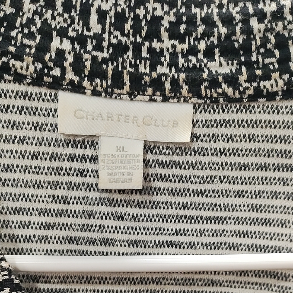 Charter Club Black and White Textured Blazer - Picture 2 of 5